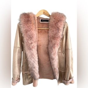 Rose gold bomber jacket coat, from Spain